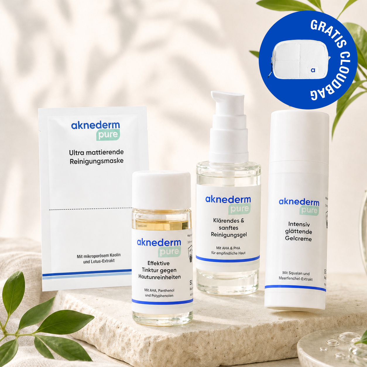 aknederm-essentials-set-pflegeset-4-teilig-mit-gelcreme-und-aha image 1